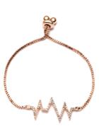 Romwe Gold Tone Rhinestone Inlay Mountain Ridge Design Statemnet Bracelet