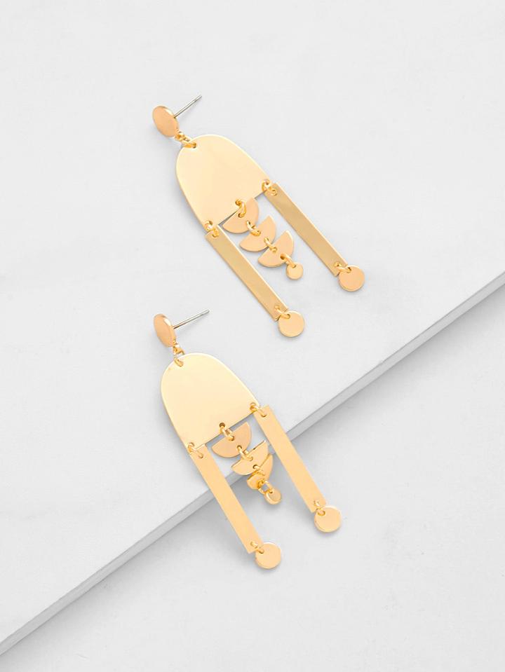 Romwe Geometric Design Drop Earrings