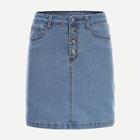 Romwe Button Front Denim Skirts