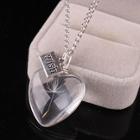 Romwe Clear Heart Pendant Chain Necklace