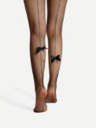 Romwe Bow Detail Fishnet Tights