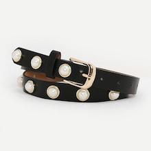 Romwe Faux Pearl Decorated Belt