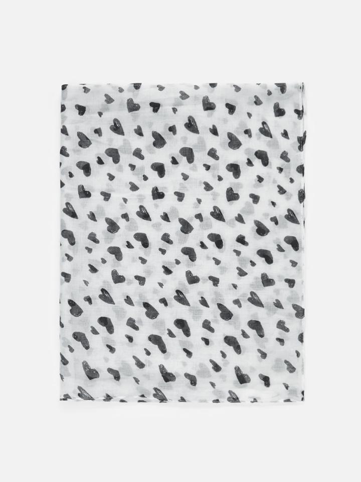 Romwe Heart Pattern Light Weight Scarf