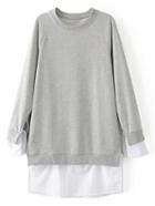 Romwe Raglan Sleeve 2 In 1 Sweatshirt Dress