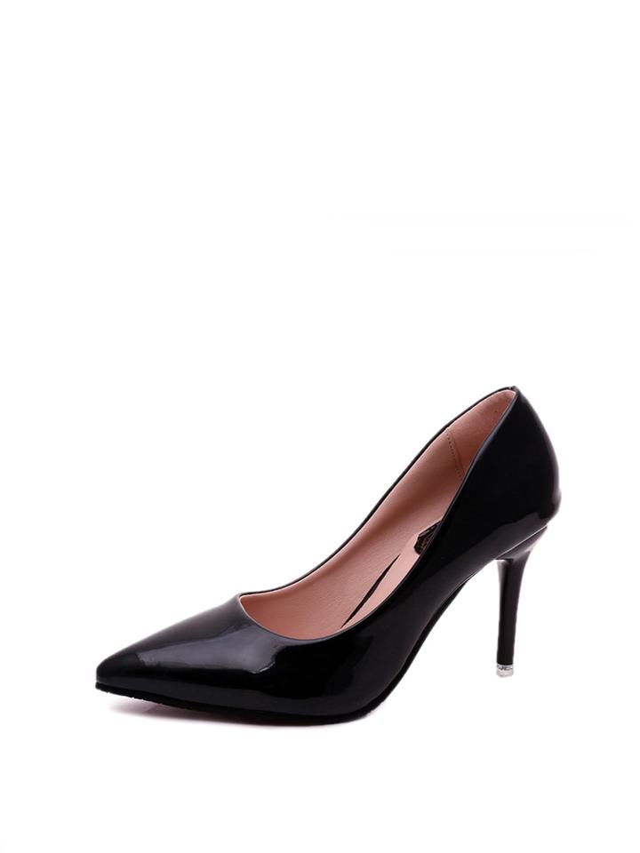 Romwe Point Toe Patent Leather Heels