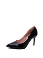Romwe Point Toe Patent Leather Heels