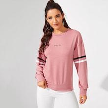 Romwe Letter Detail Pullover