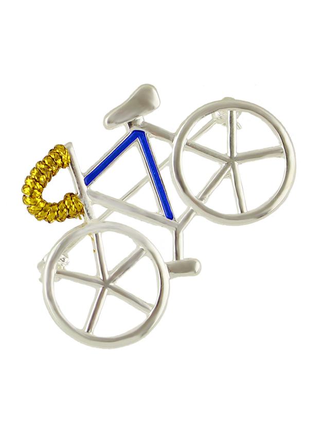 Romwe Silver Color Metal Bike Shape Big Brooches