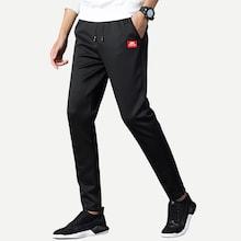 Romwe Guys Patched Drawstring Tapered Pants