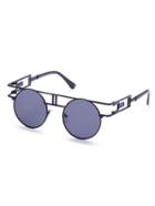 Romwe Black Fashion Iridescent Round Lense Sunglasses