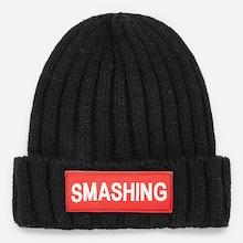 Romwe Letter Pattern Cuffed Beanie Hat