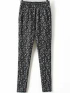 Romwe Elastic Waist Printed Pant