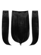 Romwe Jet Black Clip In Straight Hair Extension 3pcs