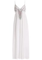 Romwe Spaghetti Strap Embroidered Maxi Dress