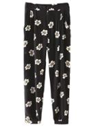 Romwe Black Pockets Flowers Print Pants