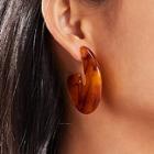 Romwe Marble Pattern Cut Round Hoop Earrings 1pair