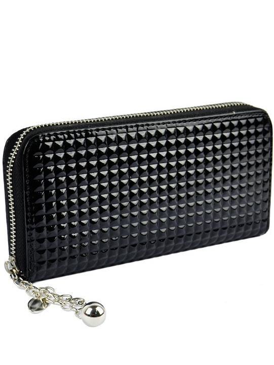 Romwe Black Zipper Plaid Clutch Bag