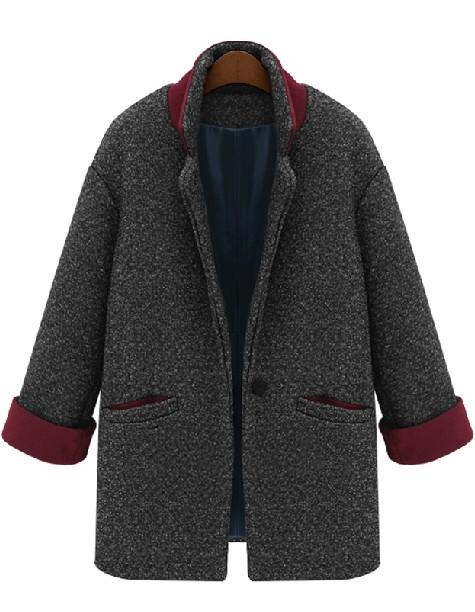 Romwe Single Button Pockets Coat