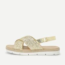 Romwe Glitter Cross Cross Design Sandals