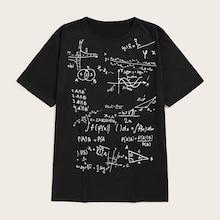 Romwe Guys Mathematics Print Tee
