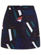 Romwe Geometric Print Zipper Purple Skirt