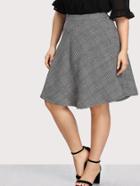 Romwe Plaid Circle Skirt
