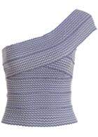 Romwe One-shoulder Zigzag Slim Tank Top
