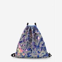 Romwe Sequin Decor Glitter Drawstring Backpack