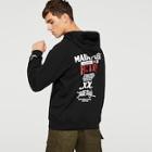 Romwe Men Letter Print Back Hooded Sweatshirt