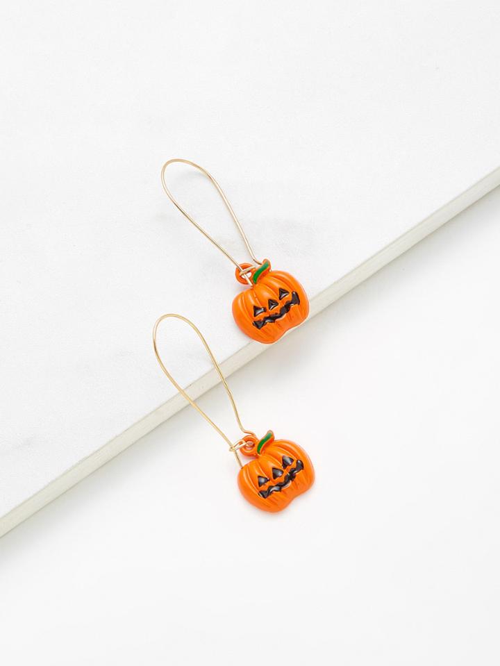 Romwe Pumpkin Shaped Drop Earrings