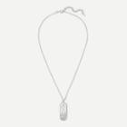 Romwe Engraved Bar Pendant Chain Necklace