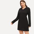 Romwe Plus Contrast Lace Sweater Dress