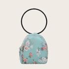 Romwe Floral Print Purse With Ring Handle