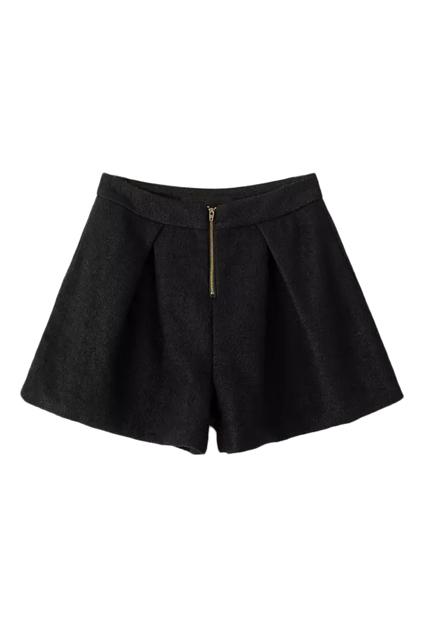 Romwe Zippered Sheer Black Shorts