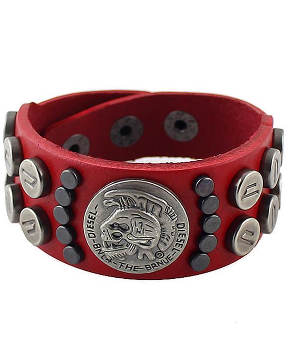 Romwe Decor Leather Red Bracelet