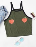 Romwe Peach Print Ringer Cami Top