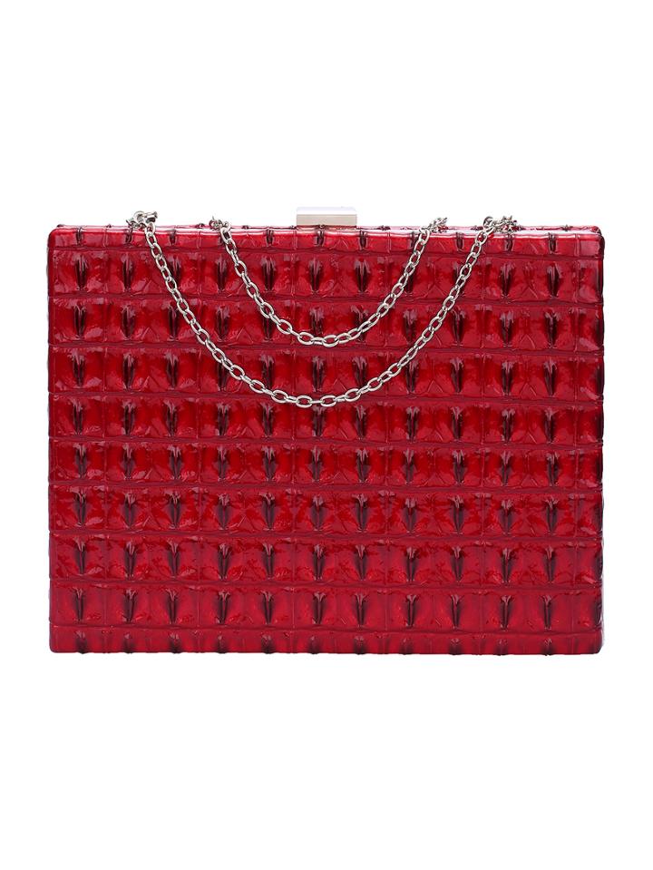 Romwe Red Chain Banquet Bag