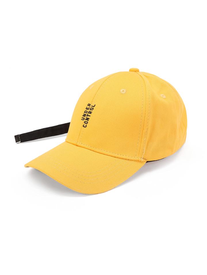 Romwe Slogan Embroidery Baseball Cap With Long Strap