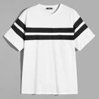 Romwe Guys Color-block Round Neck T-shirt