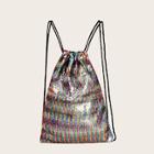 Romwe Sequins Decor Backpack With Drawstring