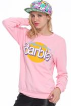 Romwe Romwe Barbie Print Pink Sweatshirt