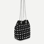 Romwe Rhinestone Decor Drawstring Crossbody Bag