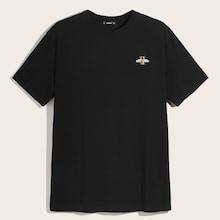 Romwe Guys Bee Appliques Short Sleeve Tee