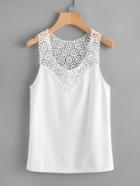 Romwe Lace Panel Tank Top
