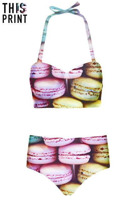 Romwe This Is Print Macarons Print Bikini