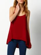 Romwe Spaghetti Strap High Low Chifrfon Cami Top