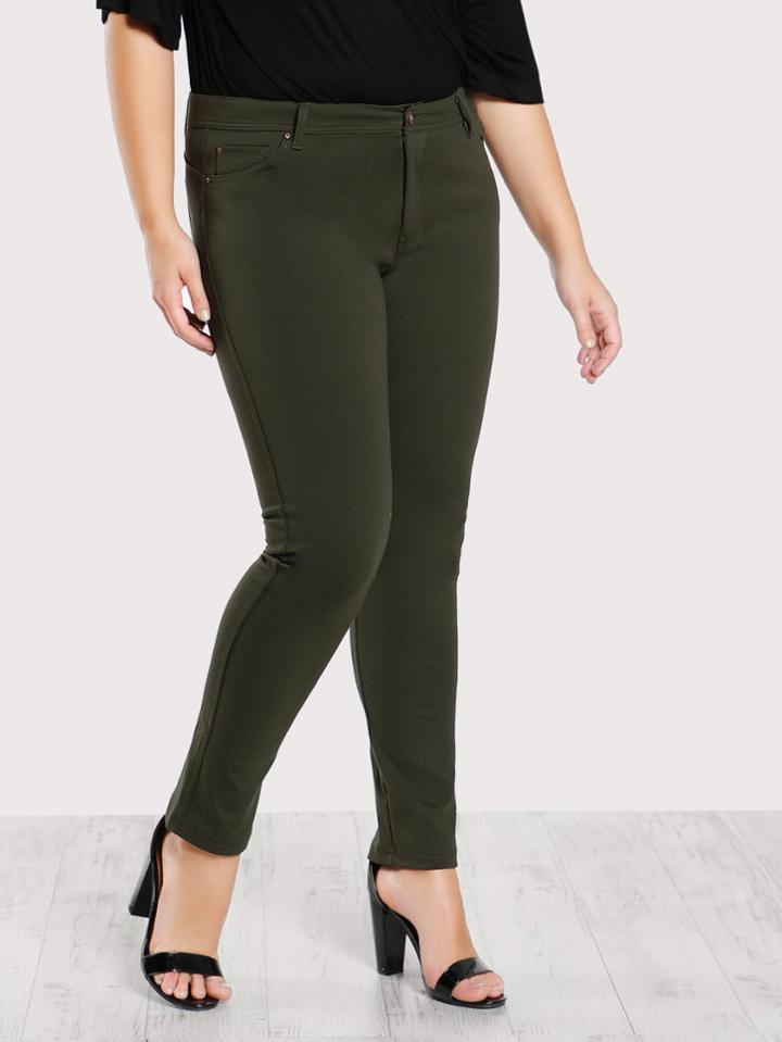 Romwe Mid Rise Front Pocket Skinny Jeans