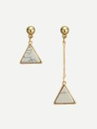 Romwe Marble Pattern Triangle Drop Earrings