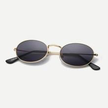 Romwe Men Oval Lens Sunglasses
