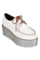 Romwe Shoelace Platform White Shoes